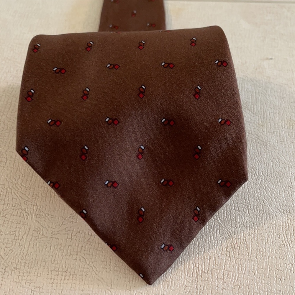 Scappino Brown Tie 100% Silk Made in Italy